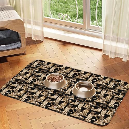 Futtermatte für Hunde und Katzen, saugfähig, Leder, 60 x 40 cm, Motiv: Deutscher Schäferhund von SDEGTHO