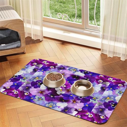 Futtermatte für Hunde und Katzen, saugfähig, Leder, 60 x 40 cm, Violett von SDEGTHO