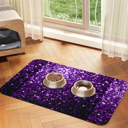Futtermatte für Hunde und Katzen, saugfähig, Leder, 60 x 40 cm, Violett von SDEGTHO