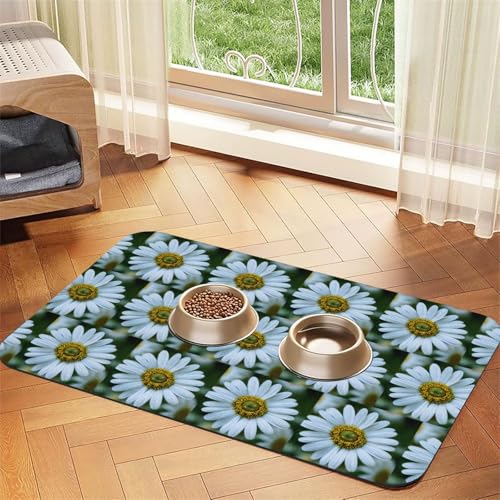 Futtermatte für Hunde und Katzen, saugfähig, Leder, 60 x 40 cm, Weiß von SDEGTHO