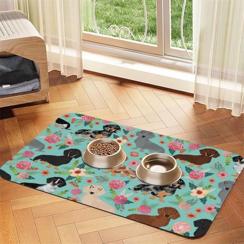 Futtermatte für Hunde und Katzen, saugfähig, Leder, 60 x 40 cm, für Katzen und Hunde von SDEGTHO