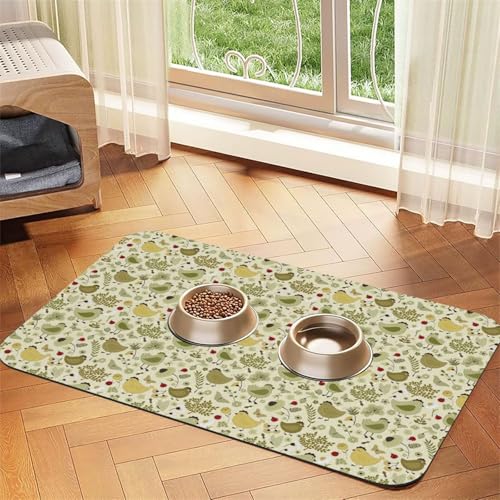 Futtermatte für Hunde und Katzen, saugfähige Leder-Tischdecke, 60 x 40 cm, Gelb von SDEGTHO