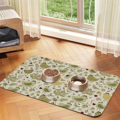 Futtermatte für Hunde und Katzen, saugfähige Leder-Tischdecke, 60 x 40 cm, Gelb von SDEGTHO