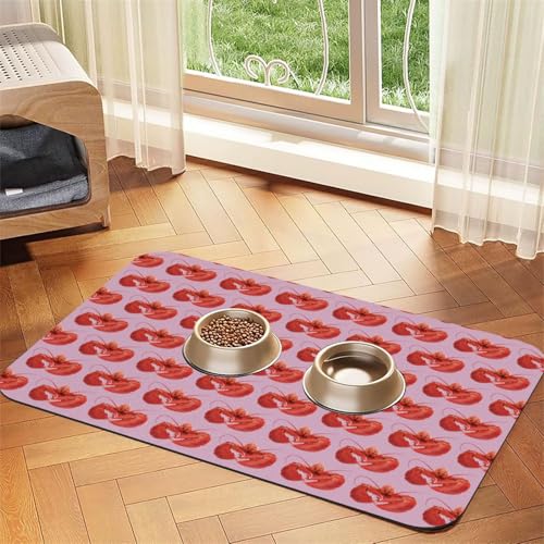 Futtermatte für Hunde und Katzen, saugfähige Leder-Tischdecke, 60 x 40 cm, mit Hummermotiv von SDEGTHO