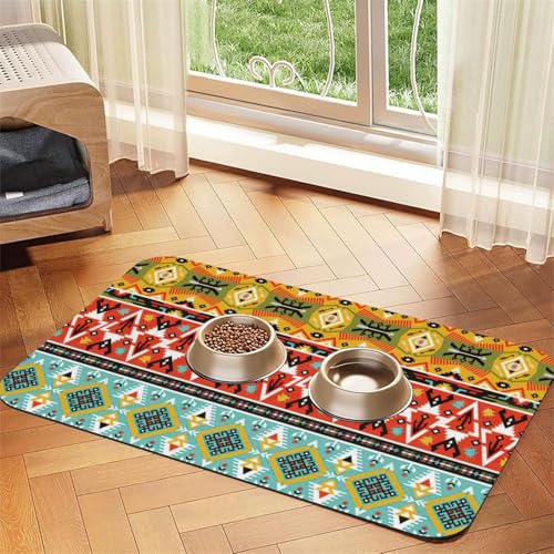 Futtermatte mit böhmischem Federdruck, für Hunde, Katzen, Haustiere, saugfähig, Leder, Tischdecke, 60 x 40 cm, Katze und Hund Futtermatte mit böhmischem Federdruck, für Hunde, Katzen, Haustiere, saugfähig, Leder, Tischdecke, 60 x 40 cm, Katze und Hund von SDEGTHO