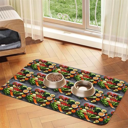 Gesunde Futtermatte für Hunde und Katzen, saugfähige Leder-Tischdecke, 60 x 40 cm, Katze und Hund von SDEGTHO
