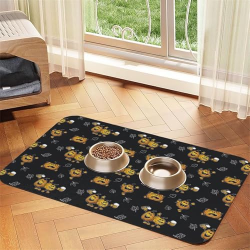 Lustige Halloween-Dekoration, Hexen-Druck, Futtermatte für Hunde, Katzen, Haustiere, saugfähige Leder-Tischdecke, 60 x 40 cm, Katze und Hund Lustige Halloween-Dekoration, Hexen-Druck, Futtermatte für Hunde, Katzen, Haustiere, saugfähige Leder-Tischdecke, 60 x 40 cm, Katze und Hund von SDEGTHO