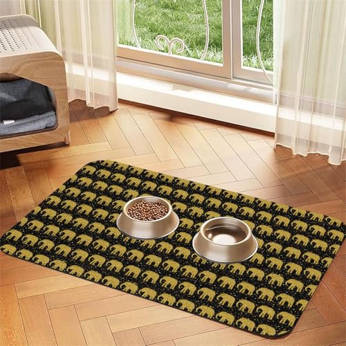 Saugfähige Leder-Tischdecke mit abstraktem Elefantenmuster, 60 x 40 cm, für Hunde und Katzen von SDEGTHO