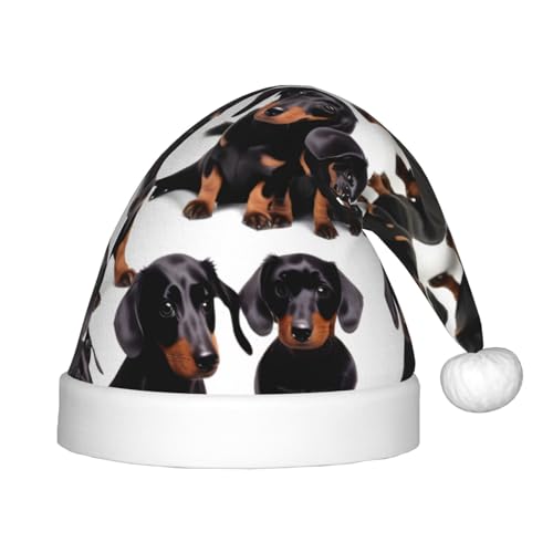 Weihnachtsmütze aus Plüsch, Motiv: Dackel, Weiner für Hunde, 1 Packung von SDEGTHO