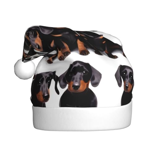 Weihnachtsmütze für Hunde, Dackel-Weiner, Plüschstoff, Weihnachtsmannmütze für Weihnachten, Kostüm, Party und Urlaub, 1 Stück von SDEGTHO