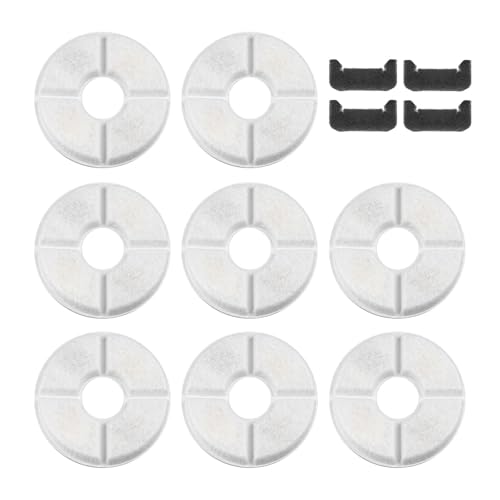Katzenbrunnen Filter, 8 Stück Ersatzfilter & 4 Stück Vorfilterschwämme für 2/2,4L Trinkbrunnen, Dreifach-Filtersystem, Aktivkohlefilter für Blume, Katze, Wasserbrunnen, Automatisch Katzenbrunnen Filter, 8 Stück Ersatzfilter & 4 Stück Vorfilterschwämme für 2/2,4L Trinkbrunnen, Dreifach-Filtersystem, Aktivkohlefilter für Blume, Katze, Wasserbrunnen, Automatisch von SDFLKAE