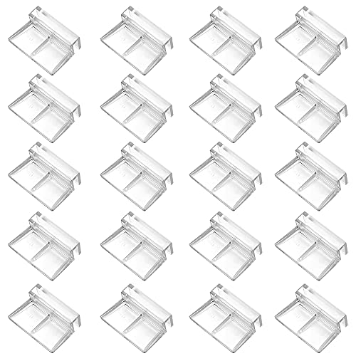 20 Stücke Aquarium Abdeckung, Aquarium Unterstützung Halter, Aquarium Glasabdeckung Clip, 6 mm Klar Acryl Universal Aquarium Acrylhalterung für Randlose Aquarien von YANJINGHE