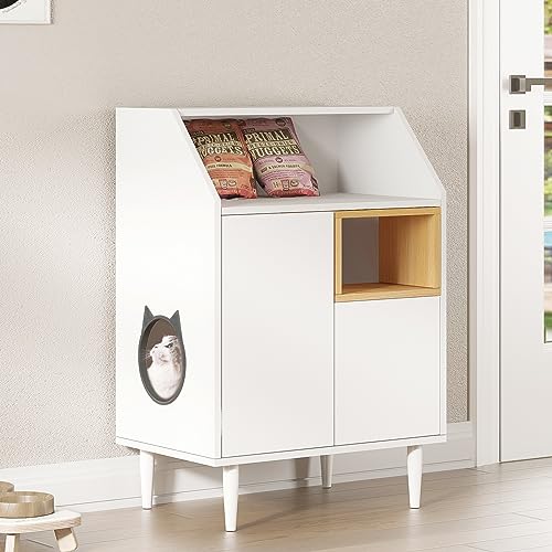 SDHYL Katzentoiletten-Lautsprecher, verstecktes Möbelstück, Aufbewahrungsschrank, Wohnzimmer, für Katzen, 63 x 42,5 x 92 cm, Haus für Katzen, innen mit 2 Löchern, oben offen von SDHYL