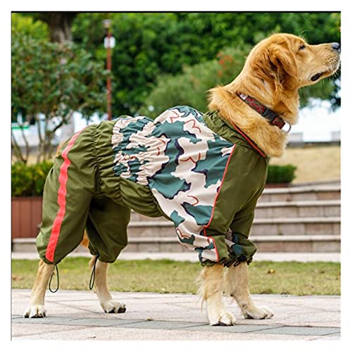 Hundebekleidung für Haustiere Haustier Big Dog Regenmantel,Jumpsuit atmungsaktive Kleidung,für mittlere große Regenmantel Bequemes, leicht zu tragendes Gehen (Color : Green, Größe : 24) von SDLSH