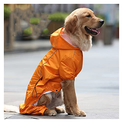Hundebekleidung für Haustiere Hunde-Regenmantel,Regenmantel-Haustier,vierbeiniger Hunde-Regenmantel-Frühlings-und Herbstregensee Bequemes, leicht zu tragendes Gehen ( Color : Orange , Größe : XXL ) von SDLSH