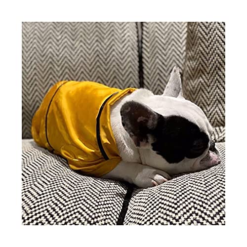 Hundebekleidung für Haustiere Seide Hemd Pyjamas Haustierhund Sommer Kleidung,Kleine mittlere Welpenhunde Kleidung Bequemes, leicht zu tragendes Gehen (Color : Yellow, Größe : XS) von SDLSH