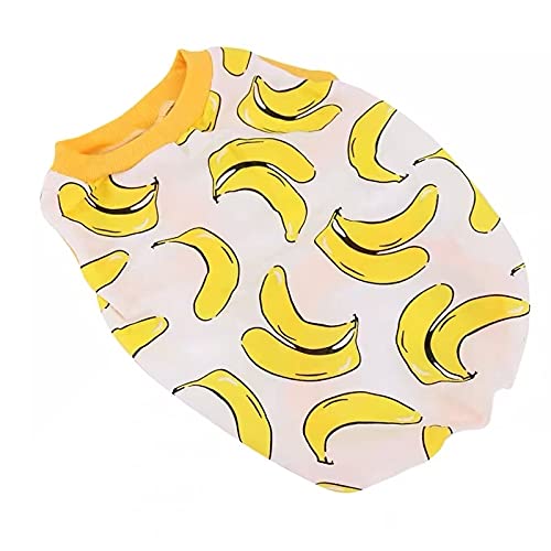 Hundebekleidung für Haustiere Sommer Coole Weste,Haustier T-Shirt Kleidung Welpenkostüm,kleine mittelgroße Hunde Bequemes, leicht zu tragendes Gehen (Color : Banana, Größe : M) von SDLSH