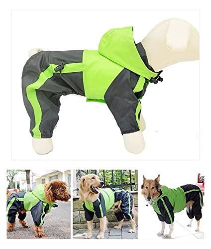 SDLSH Hundebekleidung für Haustiere Dog Raincoat Overall,Haustierkleidung,für kleine mittelgroße große Hunde Regenmantel im Freien Bequemes, leicht zu tragendes Gehen (Color : Green, Größe : XS) von SDLSH