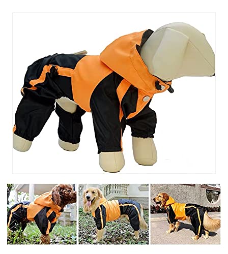 SDLSH Hundebekleidung für Haustiere Dog Raincoat Overall,Haustierkleidung,für kleine mittelgroße große Hunde Regenmantel im Freien Bequemes, leicht zu tragendes Gehen (Color : Orange, Größe : L-XL) von SDLSH