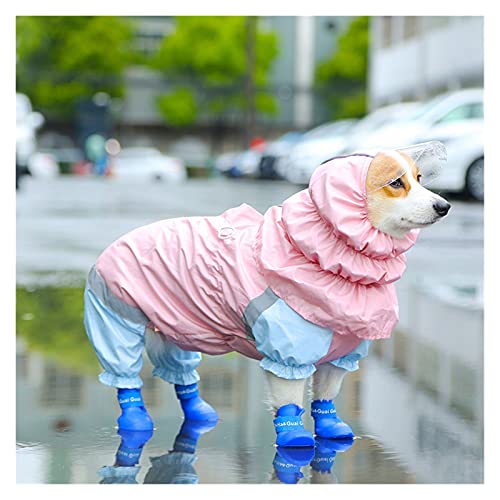 SDLSH Hundebekleidung für Haustiere Haustier Regenmantel mit Kapuze Kleidung,Regen-Overall für große mittelgroße kleine Hunde Goldene Outdoor-Kleidung Bequemes, leicht zu tragendes Gehen von SDLSH