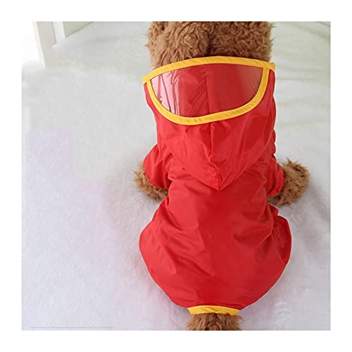SDLSH Hundebekleidung für Haustiere Haustierhund-Regenmäntel,für kleine Hunde Poncho-Welpen-Regenjacke Bequemes, leicht zu tragendes Gehen (Color : Red, Größe : XXL) von SDLSH