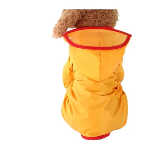 SDLSH Hundebekleidung für Haustiere Haustierhund-Regenmäntel,für kleine Hunde Poncho-Welpen-Regenjacke Bequemes, leicht zu tragendes Gehen (Color : Yellow, Größe : L) von SDLSH