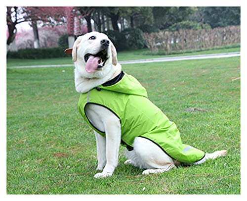 SDLSH Hundebekleidung für Haustiere Haustierhund Regenmantel,Kapuzenjacke,reflektierender Streifen Regenmantel,Haustierkleidung Bequemes, leicht zu tragendes Gehen (Color : Green, Größe : XXL) von SDLSH