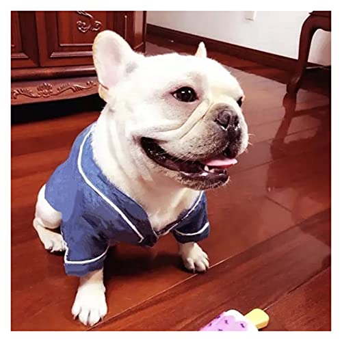 SDLSH Hundebekleidung für Haustiere Haustierhund Sommerkleidung,Hemd-Pyjamas,Kleiner mittlerer Welpen Bequemes, leicht zu tragendes Gehen (Color : Blue, Größe : XS) von SDLSH