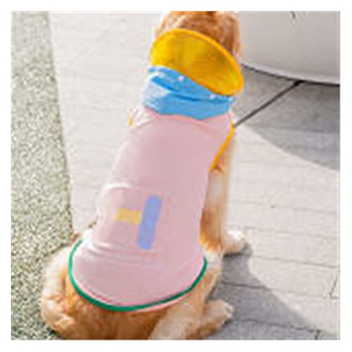 SDLSH Hundebekleidung für Haustiere Haustierkostüm,Sommer Sonnenschutzwesten für Hund dünn,mittelgroße große Hundekleidung Bequemes, leicht zu tragendes Gehen (Color : Pink with Letter, Größe : 3XL) von SDLSH