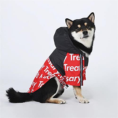 SDLSH Hundebekleidung für Haustiere Hund,Outdoorjacke,Regenmantelmantel,kleine mittelgroße große Hunde Bequemes, leicht zu tragendes Gehen (Color : Red, Größe : M) von SDLSH