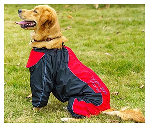 SDLSH Hundebekleidung für Haustiere Hund,Regenmantelkleidung für kleine große Hunde Jumpsuit atmungsaktiver Regen Bequemes, leicht zu tragendes Gehen (Color : Red, Größe : 20) von SDLSH