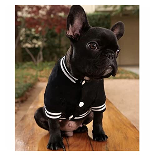 SDLSH Hundebekleidung für Haustiere Hund Baseball Uniform Jacke Mantel für kleine mittlere Hunde Kleidung Bequemes, leicht zu tragendes Gehen (Color : Black, Größe : M) von SDLSH