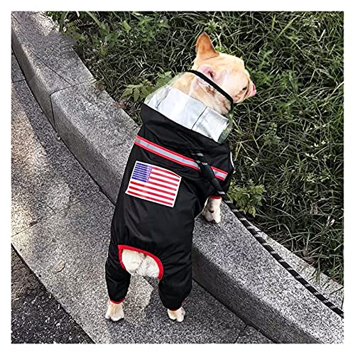 SDLSH Hundebekleidung für Haustiere Hund Pet Rain Mantel Kleidung,Windjacke,kleine mittelgroße Hunde Bequemes, leicht zu tragendes Gehen (Color : Black, Größe : 3XL) von SDLSH