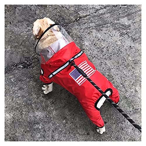 SDLSH Hundebekleidung für Haustiere Hund Pet Rain Mantel Kleidung,Windjacke,kleine mittelgroße Hunde Bequemes, leicht zu tragendes Gehen (Color : Red, Größe : 3XL) von SDLSH