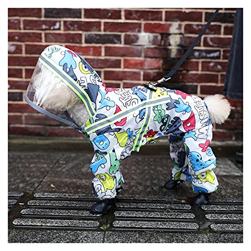 SDLSH Hundebekleidung für Haustiere Hund Regenmantel,Cartoon Reflektierende Regenmantel,Outtür Kleiderjacke für kleines Hund Pet Overall Bequemes, leicht zu tragendes Gehen (Color : 1, Größe : L) von SDLSH