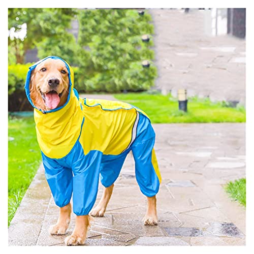 SDLSH Hundebekleidung für Haustiere Hund Riancoat Jumpsuit,Regenmantel für Hunde Pet Cloak Bequemes, leicht zu tragendes Gehen (Color : Yellow with Tail, Größe : 7XL) von SDLSH