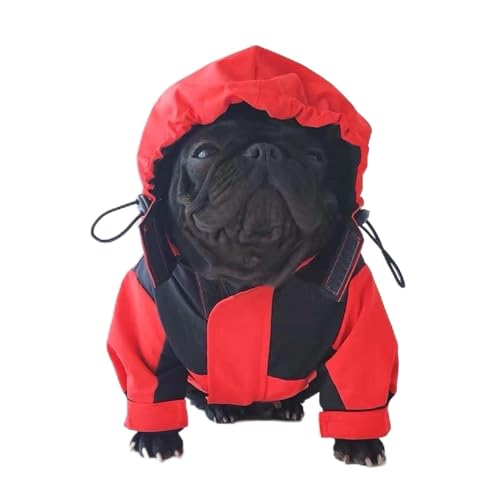 SDLSH Hundebekleidung für Haustiere Hunde Kleidung Haustierhund,Hoodie Mantel,Mode Windjacke für Kleines Medium Bequemes, leicht zu tragendes Gehen (Color : Red, Größe : L) von SDLSH