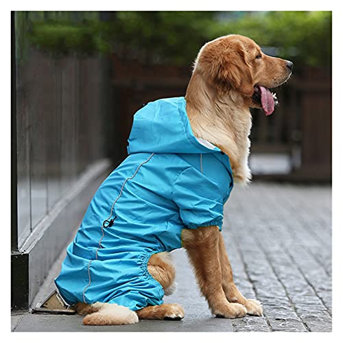 SDLSH Hundebekleidung für Haustiere Hunde-Regenmantel,Regenmantel-Haustier,vierbeiniger Hunde-Regenmantel-Frühlings-und Herbstregensee Bequemes, leicht zu tragendes Gehen (Color : Blue, Größe : M) von SDLSH