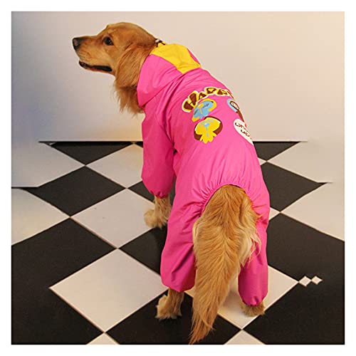 SDLSH Hundebekleidung für Haustiere Hunde Regenmantel für Hunde Kleidung,Overall,Mäntel Bequemes, leicht zu tragendes Gehen (Color : Rose red, Größe : 6XL) von SDLSH