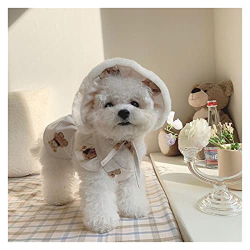 SDLSH Hundebekleidung für Haustiere Nettes Bär-Hundekleid,Haustierhund-T-Shirt-Weste Bequemes, leicht zu tragendes Gehen (Color : White, Größe : XL(6-9KG)) von SDLSH