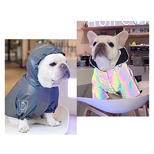 SDLSH Hundebekleidung für Haustiere Regenmantelkleidung,Warmer Mantel,reflektierender Outdoor-Jacke Windjacke Bequemes, leicht zu tragendes Gehen (Color : Grey, Größe : 4XL) von SDLSH