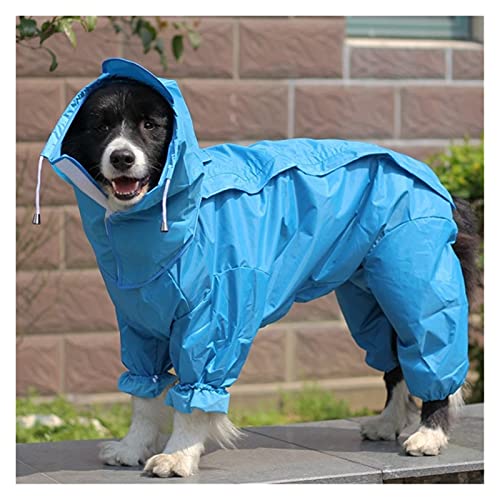 SDLSH Hundebekleidung für Haustiere Tarnhund-Regenmantel für Hundekleidung,große Haustiere Regenmantel,Haustierhunde Mantel Bequemes, leicht zu tragendes Gehen (Color : Blue, Größe : 14) von SDLSH