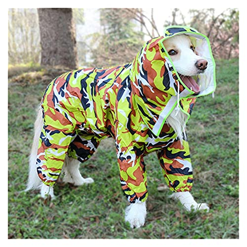SDLSH Hundebekleidung für Haustiere Tarnhund-Regenmantel für Hundekleidung,große Haustiere Regenmantel,Haustierhunde Mantel Bequemes, leicht zu tragendes Gehen (Color : Camouflage, Größe : 30) von SDLSH