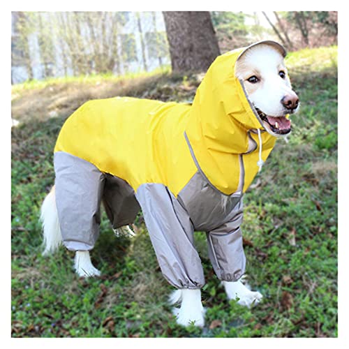 SDLSH Hundebekleidung für Haustiere Tarnhund-Regenmantel für Hundekleidung,große Haustiere Regenmantel,Haustierhunde Mantel Bequemes, leicht zu tragendes Gehen (Color : Lemon Yellow, Größe : 28) von SDLSH