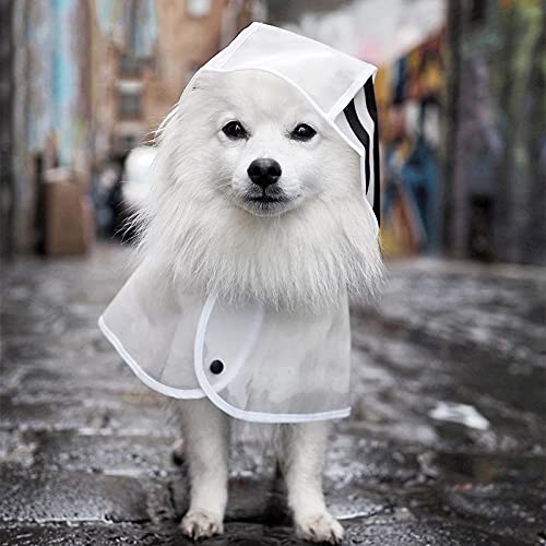 SDLSH Hundebekleidung für Haustiere Windproof Raincoat Hundekleidung,für große Hunde Luxusjacke,Haustier Regenmantel,Welpenkostüme Bequemes, leicht zu tragendes Gehen (Color : White, Größe : M) von SDLSH