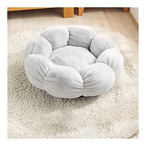 SDLSH Katzenbetten Blumenförmige Katzenbett,innen gemütliche Haustierbetten,Ultra weicher Plüschhundkorb gesunder, ZubehöR FüR Heimtierbedarf (Color : Grey, Größe : 40cm) von SDLSH