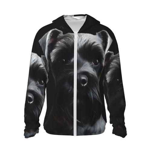 Herren-Kapuzenpullover mit LSF 50+, Schnauzer, langärmelig, mit durchgehendem Reißverschluss, leichte Angeljacke, Schwarz, Größe XXL Herren-Kapuzenpullover mit LSF 50+, Schnauzer, langärmelig, mit durchgehendem Reißverschluss, leichte Angeljacke, Schwarz, Größe XXL von SDTYKHJ
