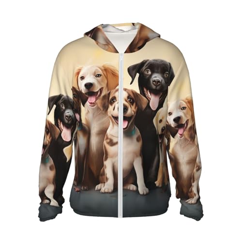 Herren LSF 50+ Sonnenschutz Hoodie Hunde Happy Party Langarm Sonnenhemden durchgehender Reißverschluss leichte Angeljacke schwarz Größe L Herren LSF 50+ Sonnenschutz Hoodie Hunde Happy Party Langarm Sonnenhemden durchgehender Reißverschluss leichte Angeljacke schwarz Größe L von SDTYKHJ