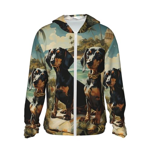 Herren UPF 50+ Sonnenschutz Hoodie Dackel Hund Bento Langarm Sonnenhemden durchgehender Reißverschluss Leichte Angeljacke Schwarz XXL Herren UPF 50+ Sonnenschutz Hoodie Dackel Hund Bento Langarm Sonnenhemden durchgehender Reißverschluss Leichte Angeljacke Schwarz XXL von SDTYKHJ