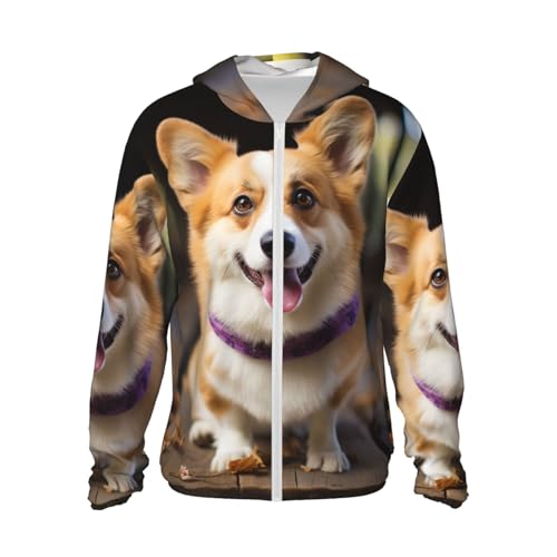Herren UPF 50+ Sonnenschutz Hoodie Hund Corgi Langarm Sonnenhemden durchgehender Reißverschluss leichte Angeljacke schwarz Größe L Herren UPF 50+ Sonnenschutz Hoodie Hund Corgi Langarm Sonnenhemden durchgehender Reißverschluss leichte Angeljacke schwarz Größe L von SDTYKHJ